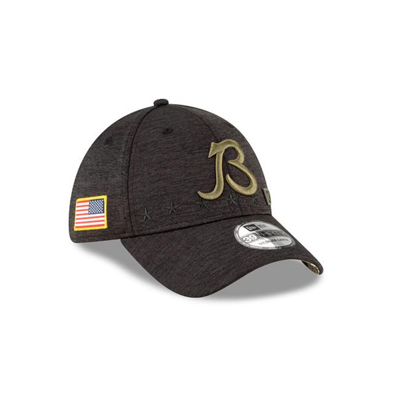 NFL Chicago Bears Salute To Service Alternate 39Thirty Stretch Fit (FHJ8663) - Black New Era Caps